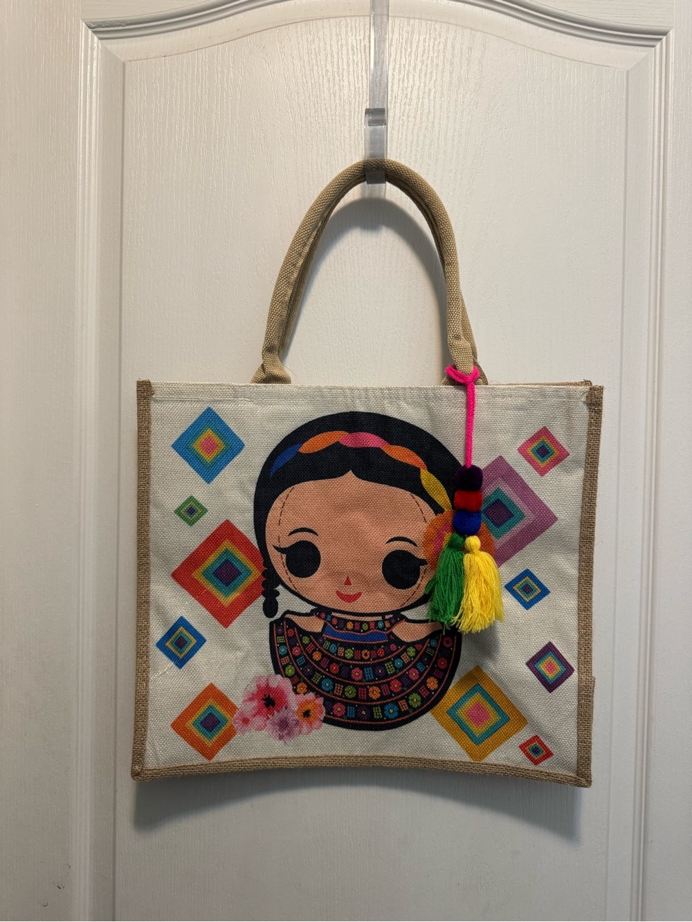 Lele Doll Jute Tote Bag